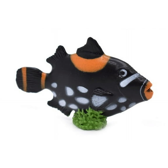 Clown Triggerfish, Tropical, Rubber Fish Design, Realistic Figure, Educational, Lifelike, Toy Model, Figurine, Replica, Gift, 2 1/2" F1789 B145