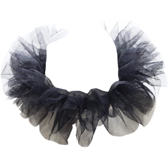 Clown Tulle Ruffled Collar,Renaissance Victorian Ruffle Collar, Retro Mesh Neck Ruff Ruffle Collar