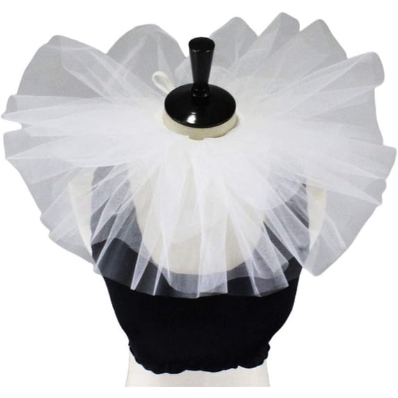 Clown Tulle Ruffled Collar,Renaissance Victorian Ruffle Collar, Retro Mesh Neck Ruff Ruffle Collar