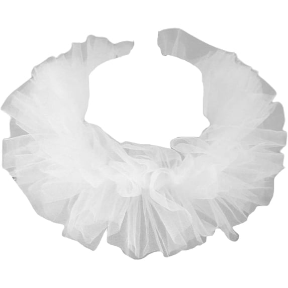 Clown Tulle Ruffled Collar,Renaissance Victorian Ruffle Collar, Retro Mesh Neck Ruff Ruffle Collar