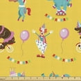 thumbnail image 1 of Ambesonne Clown Fabric by the Yard Upholstery, Birthday Party Circus Animals, 5 Yards, Mustard Multicolor, 1 of 4
