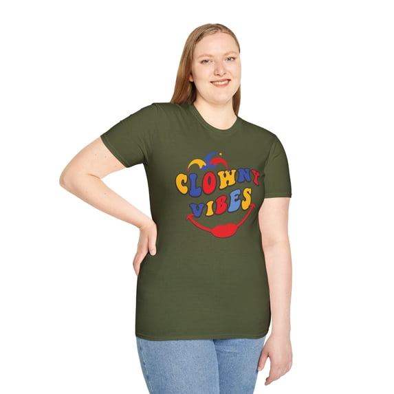 Clown Vibes, Gildan Unisex Softstyle T-Shirt, Funny Graphic Tee, S-3XL