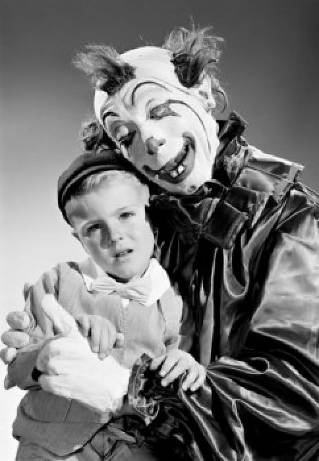Clown embracing boy Canvas Art - (18 x 24)