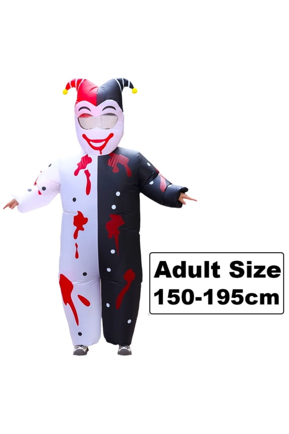 Clown inflatable costume, evil clown Halloween costume, suitable for adult funny inflatable party decoration costume (4.9-6.2 feet)
