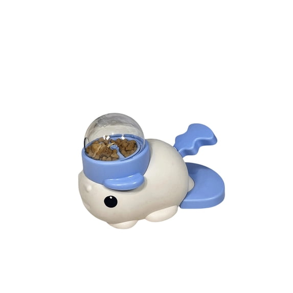 Clownfish Design Treat Launcher Toy for Dogs and Cats, Manual Snack Ejector for Interactive Training, Foraging Pet Food Dispenser, Indoor Exercise Play Tool