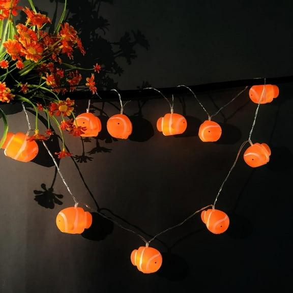 Clownfish LED String Light Battery Powered Fish Decor Night Light for Bedroom Sea Animal Party Decoration