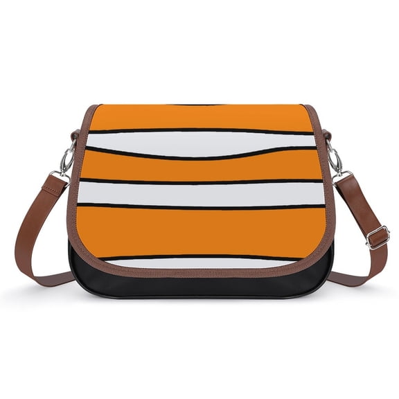 Clownfish Pattern Vintage Crossbody Bag for Women Medium Leather Hobo Bags Shoulder Bag Classic City Leather Satchels