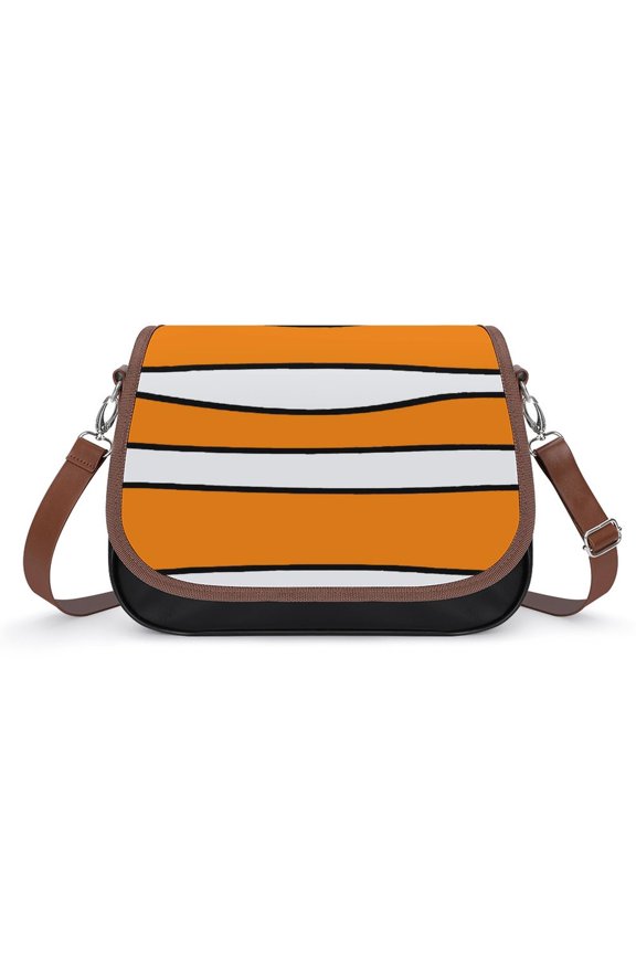 Clownfish Pattern Vintage Crossbody Bag for Women Medium Leather Hobo Bags Shoulder Bag Classic City Leather Satchels