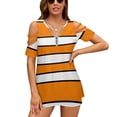 thumbnail image 1 of Clownfish Pattern Womens Summer V Neck Zipper Top Short Sleeve T Shirt Off Shoulder Top Casual Classy Loose Shirts, 1 of 7
