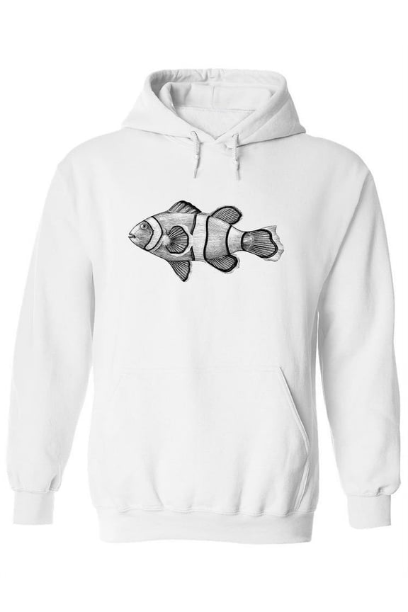 Clownfish Pencil Drawing Hoodie Women -Image by Shutterstock, Female Small