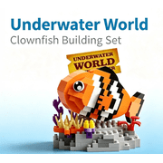 Clownfish, Underwater Sea Life Brick Display, 335 Pieces, Building Block Display