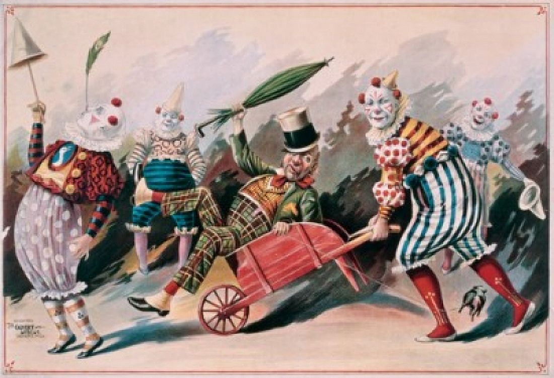 Clowns 1890 Posters Canvas Art - (18 x 24)