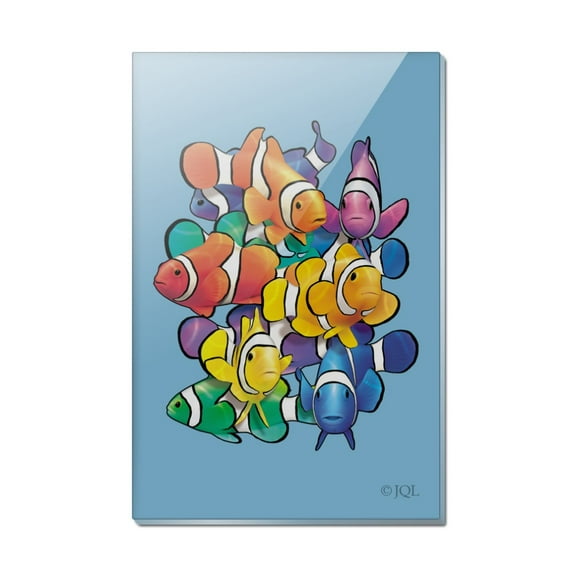 Clowns Clownfish Fish Rainbow Rectangle Acrylic Fridge Refrigerator Magnet