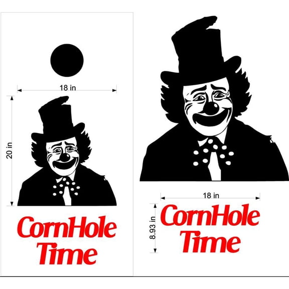 Clowns Joker Cornhole Board Decals Stickers