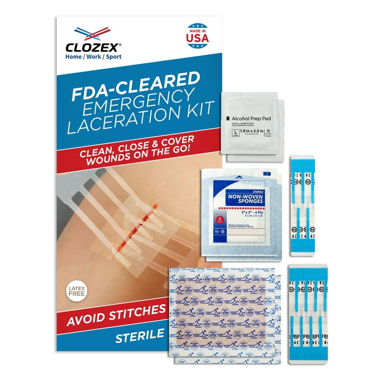 Clozex Complete Emergency Laceration Kit - Repair Wounds Without