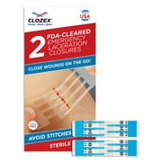 Clozex Emergency Laceration Closures - Repair Wounds Without Stitches. FDA Cleared Skin Closure Device for 2 Individual Wounds Or Combine for Total Length of 2 Inches. Life Happens, Be Ready!