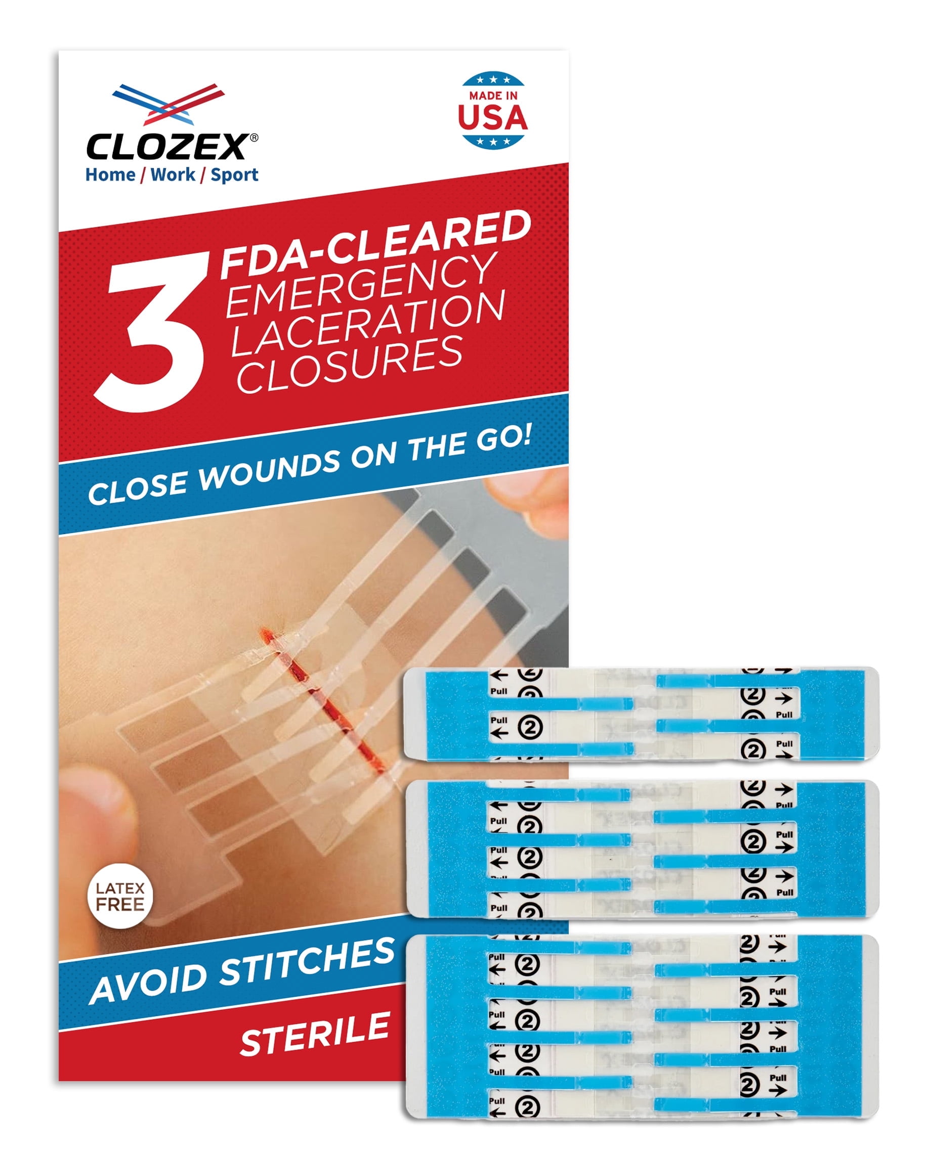 Clozex Emergency Laceration Closures - Repair Wounds Without