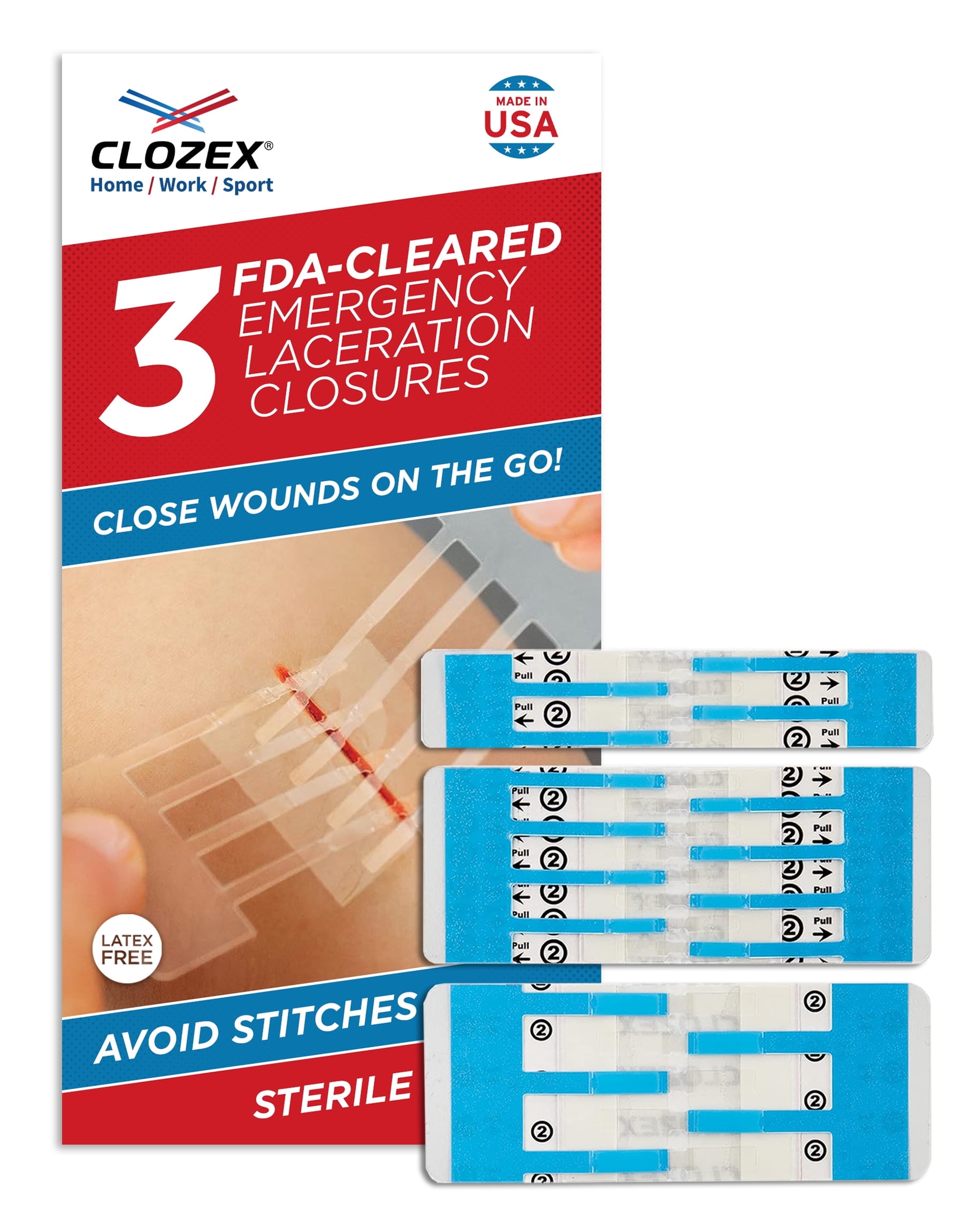 Clozex Emergency Laceration Closures - Repair Wounds Without