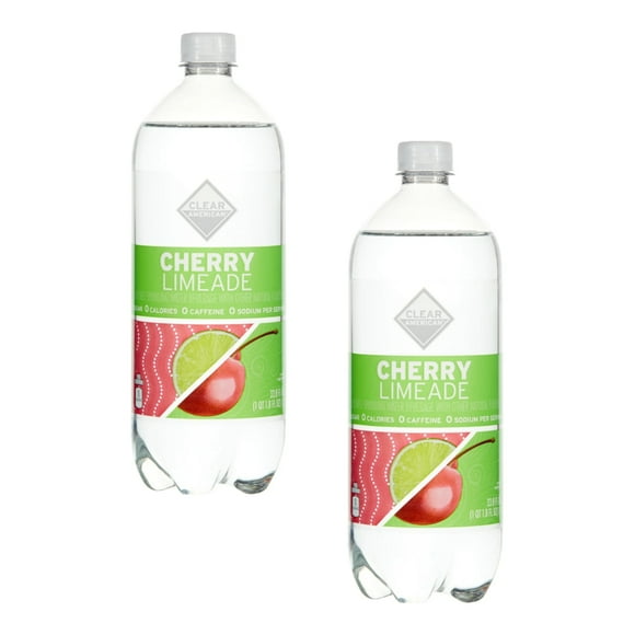 Clr. American Cherry Limeade Sparkling Water, 33.8 fl oz, (Pack of 2)