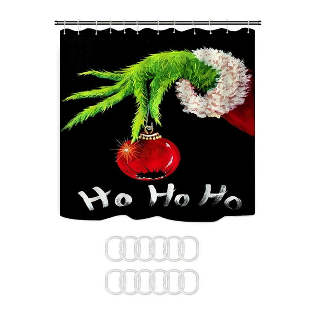 Clreance!The grinch christmas Non Slip Toilet Polyester Cover Mat Set