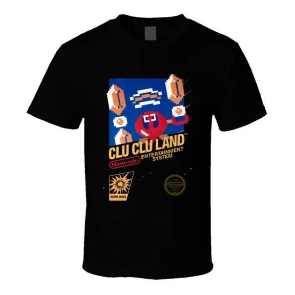 Clu Clu Land Nes Classic Black Box Video Game T Shirt | eBay