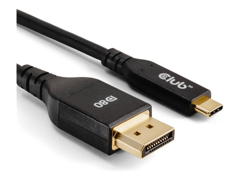 Club 3D USB Type-C to DisplayPort DP80 Bidirectional Vesa Certified Cable 1m/ 3.28 ft (cac-1559)