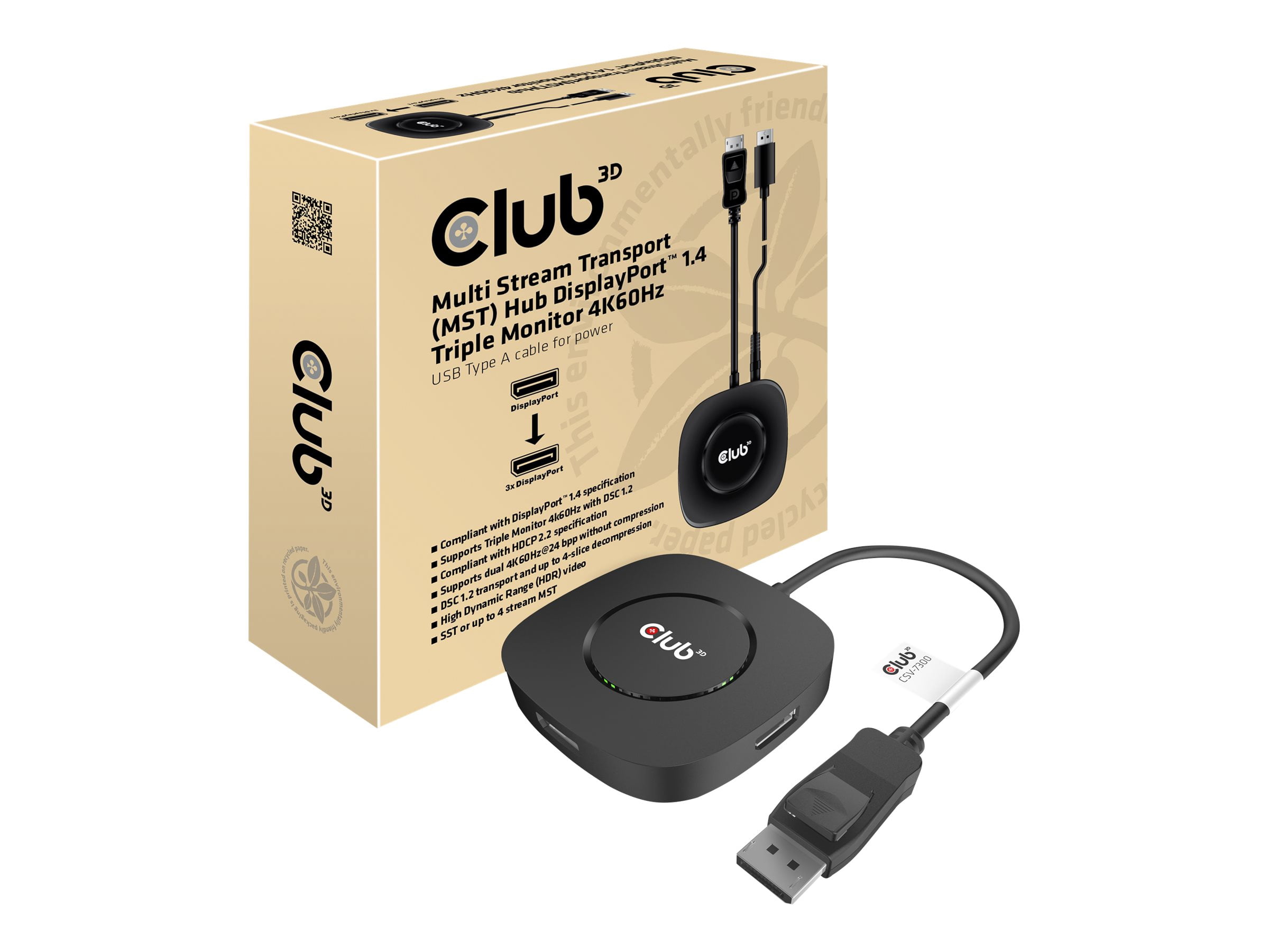 Club 3D CSV-7300 Multi Stream Transport (MST) Hub - Video/audio ...