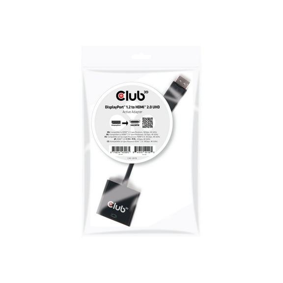 Club 3D CAC-2070 Active DisplayPort to HDMI 2.0 Adapter 4K @ 60Hz