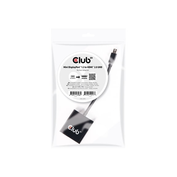 Club 3D Mini Displayport 1.2 To Hdmi 2.0 Uhd Active Adapter