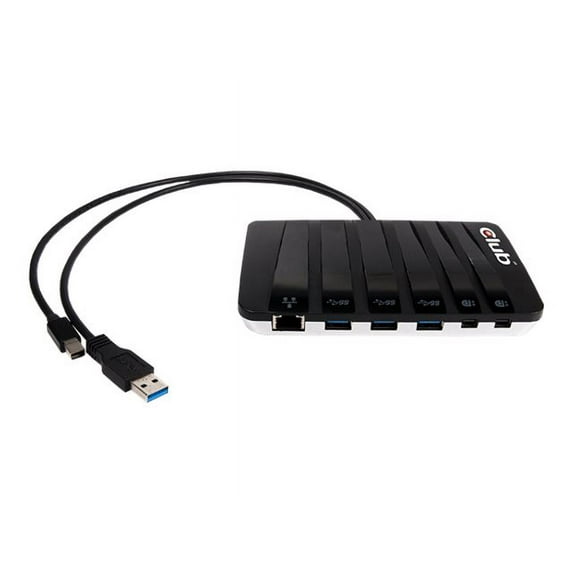 Club 3D SenseVision Y-Cabled Docking Station - Docking station - USB - 2 x Mini DP - 1GbE