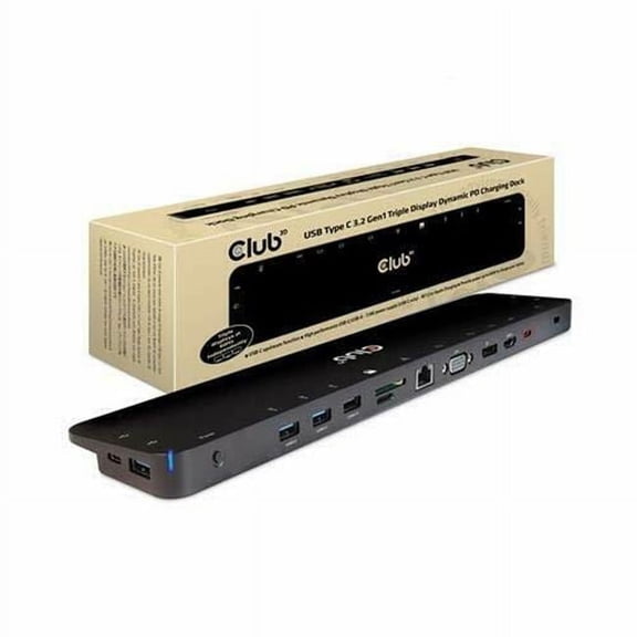 Club 3D USB 3.2 Gen1 C Triple Display Dynamic 100W PD Charging Dock