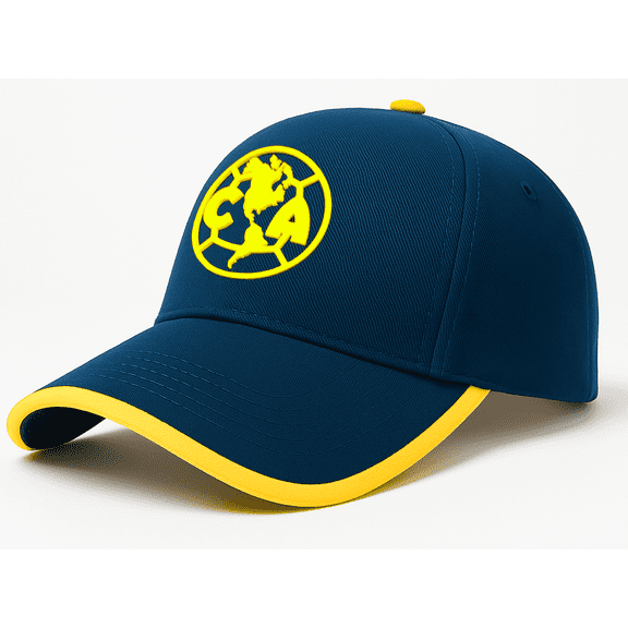 Club America Cap, Rubber Logo, Blue/Yellow, Officially Licensed