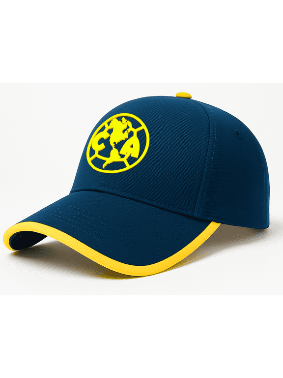 Club America Cap, Rubber Logo, Blue/Yellow, Officially Licensed
