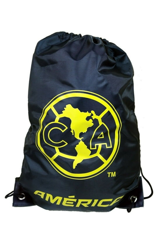 Club America Official Licensed Soccer Drawstring Cinch Bag - Black