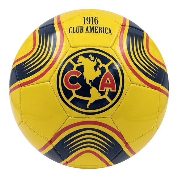 Voit Club America S100 Official Size 5 Soccer Ball - Yellow PVC, 360g, Recreational