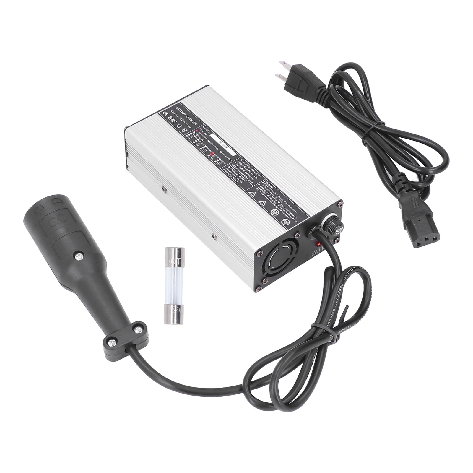 Club Car Battery Charger 48V 5A 3 Pin Round Aluminium US Plug 110V 60HZ Replacement for Precedent 20042014