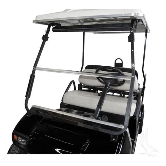 Club Car DS 2000.5 to Current Clear Fold Down Impact Resistant Windshield for CC DS 2000.5 to Current Golf Cart