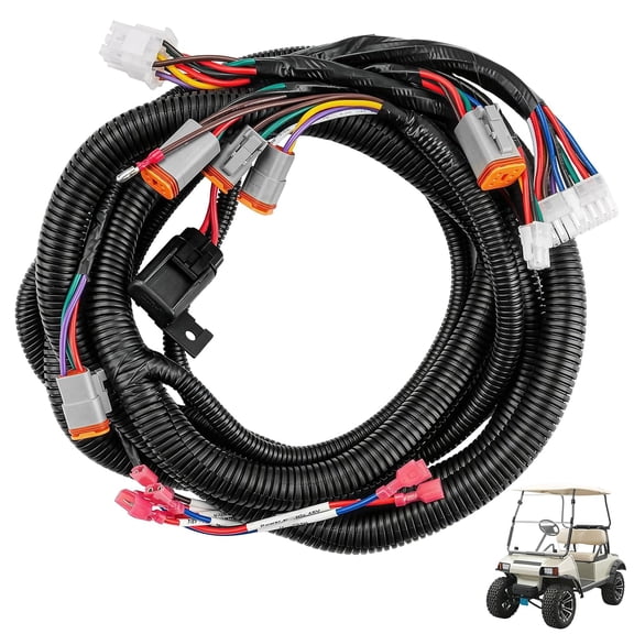 Club Car DS Golf Cart Control Wiring Harness for 2001-2005 Club Car DS-Black 48V 250A DC Controller #1510A-5201, Replace OEM# 102196601