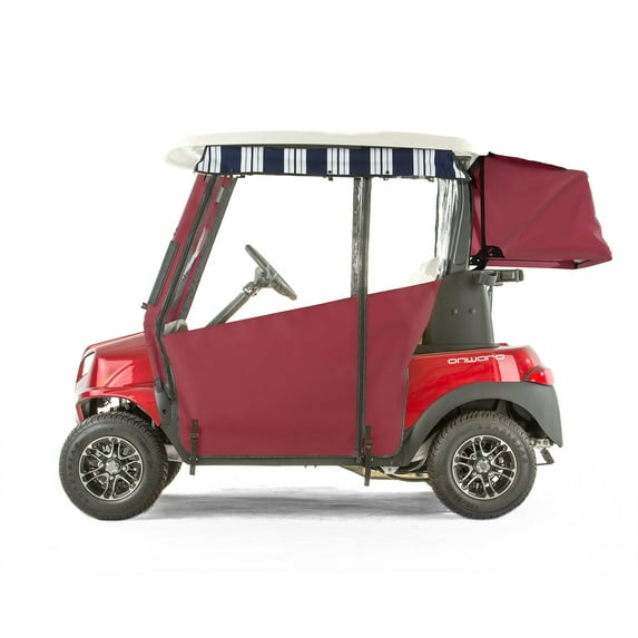 Club Car Onward Golf Cart PRO-TOURING Sunbrella Track Enclosure - Burgundy