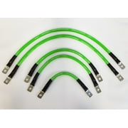 Club Car Precedent Golf Cart Battery Cable Set 4 Gauge 8 VOLT 2004 & UP VLYNX Green Interconnect Wires 4GA