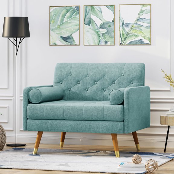 Club Chair | Bring Mid - century Charm to Your Home Decor | Fabric Construction and Gold - tipped Design | Address Plain Home Interior