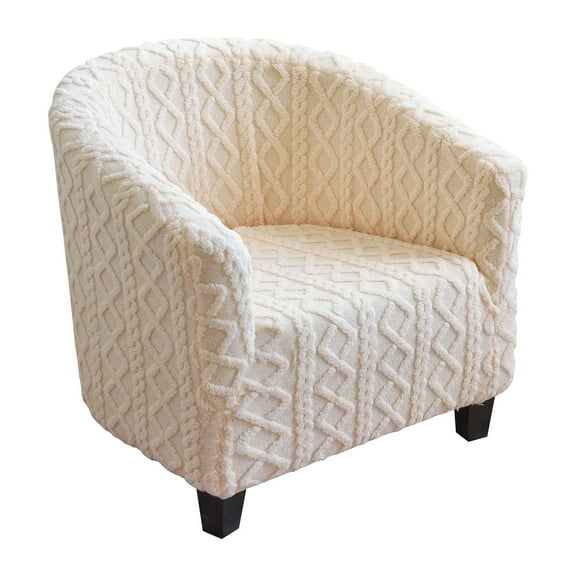 Club Chair Slipcover 1 Piece, Plush Tub Chair Slipcover Stretch Tub Chair Cover Soft Club Chair Cover with Elastic Bottom-Blue-1 Piece