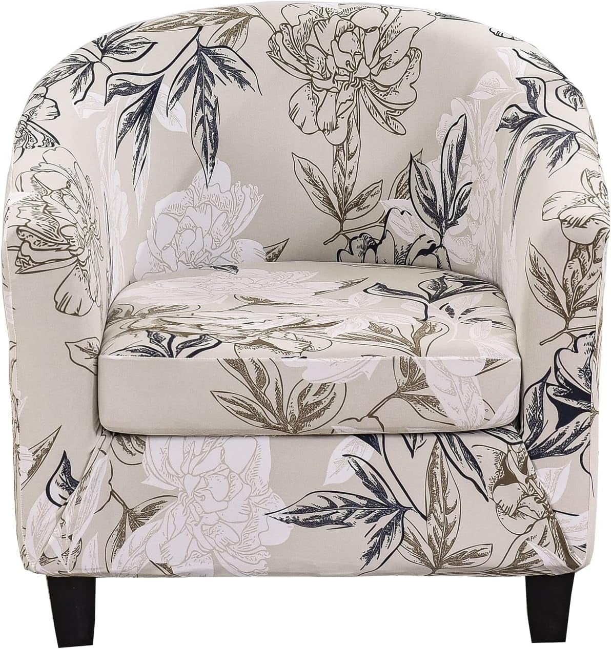 Club Chair Slipcover 2 Piece Stretch Printed Round Barrel Chair Covers Removable Tub Chair Slipcover with Elastic Bottom Chair Coverings Furniture Protector Cover for Living Room Walmart