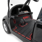 Club Clean EZGO Golf Cart Floor Mat   Fits RXV 2008 2022 & 2Five   Full Coverage, Non-Slip, 8mm Heavy-Duty Compound Liner   Red