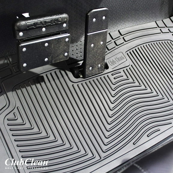 Club Clean EZGO TXT Floor Mat – Custom Golf Cart Floor Mat – Fits Precedent Model – Only Golf Car Mat to Meet 6 ASTM Standards – Black Rubber Golf Cart Mat 8mm Thick – Patented Liner