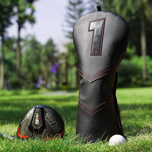 Club Cover Driver Head Cover Golf Headcover Premium Solid Black Leather Driver Headcovers for Golf Clubs$$Sport & Recreation Other