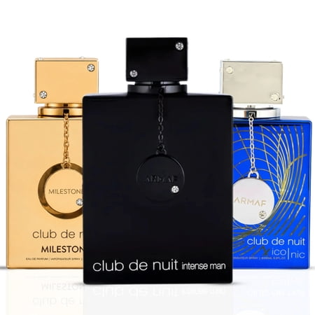 Club De Nuit Intense Man, Iconic & Milestone Eau de Parfum Sprays 200ml (6.8 oz) by Armaf (Bundle)
