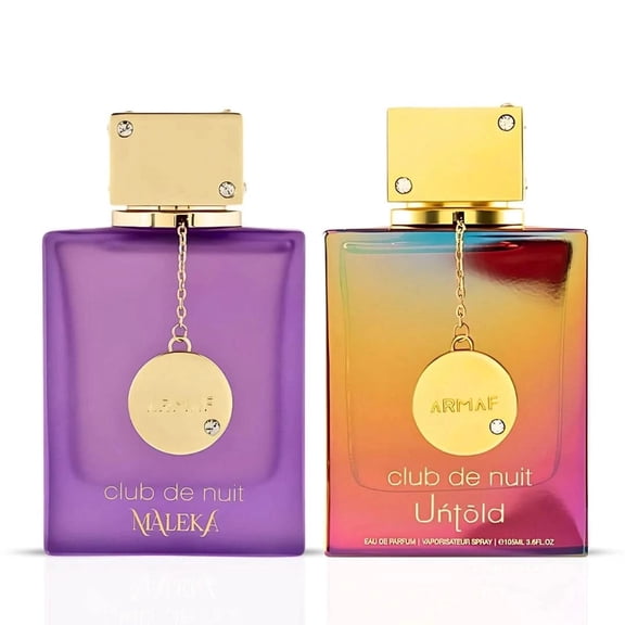 Club De Nuit Maleka & Club De Nuit Untold Eau de Parfum Spray 105ml (3.6 oz) by Armaf (Bundle)
