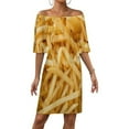 thumbnail image 1 of Club Food Holiccc Women's Off The Shoulder Ruffles Summer Wedding Guest Loose Casual Party Beach Dress, 1 of 9