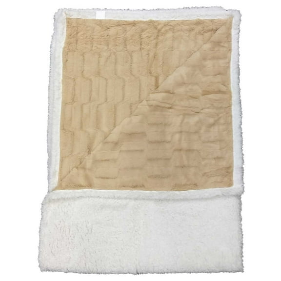 Club Grand Luxury Blond Faux Fur Sherpa Throw Blanket Oversized So Soft